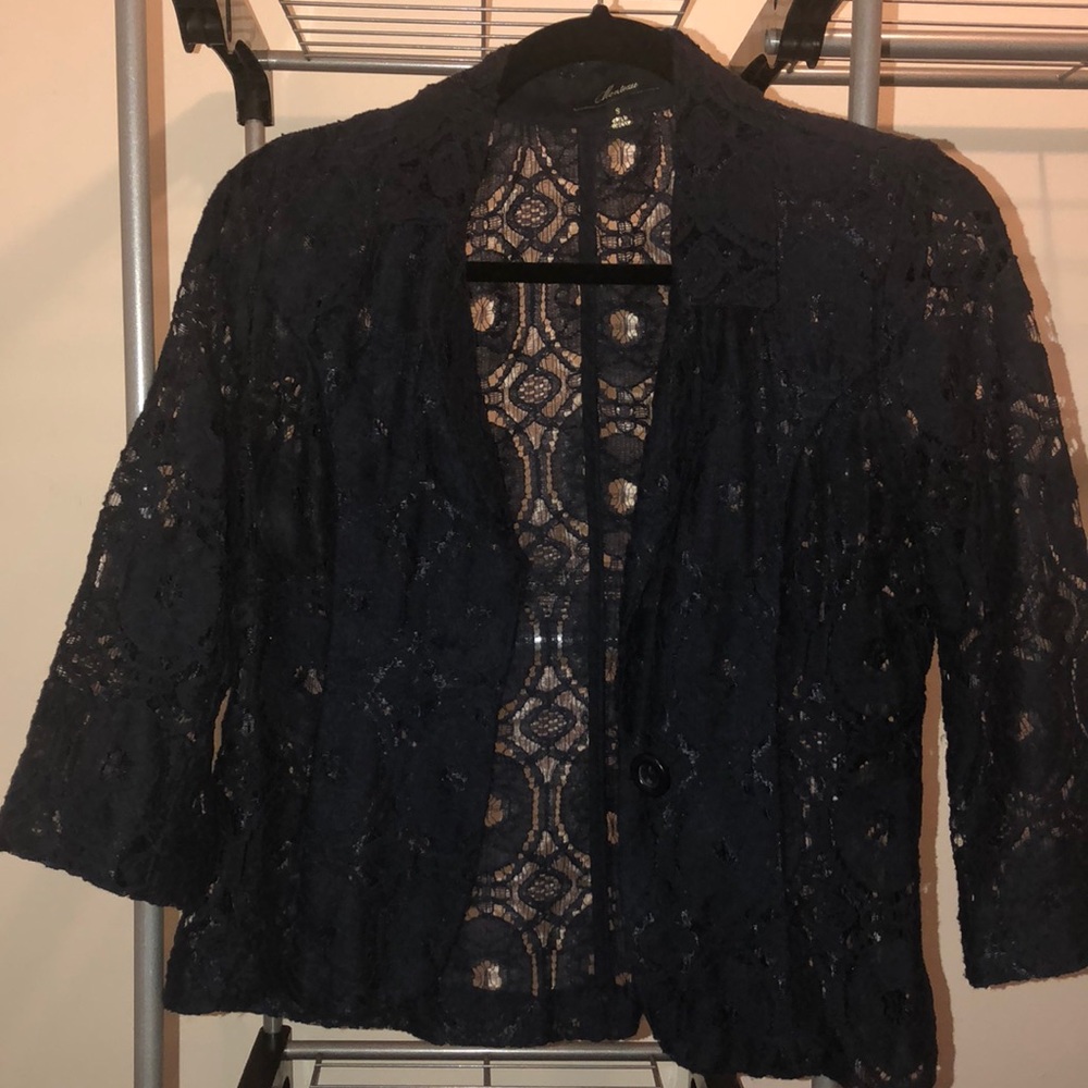 Lace navy blue blazer